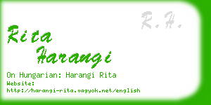 rita harangi business card